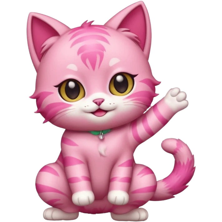 chibi anime pink cat twerking emoji
