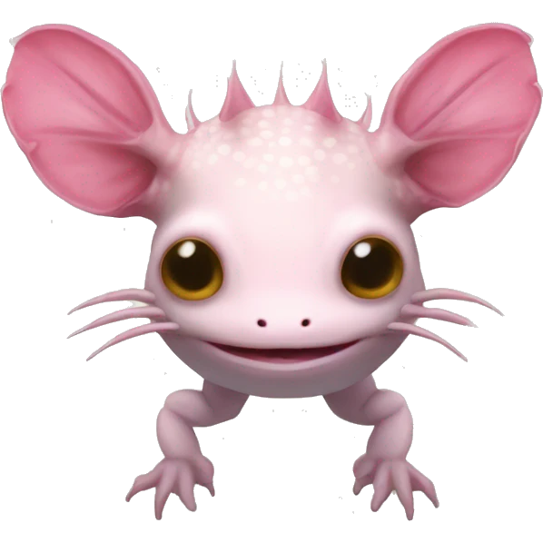 An axolotl head with no mouth and stick legs with no body just a head with stick legs an axolotl emoji