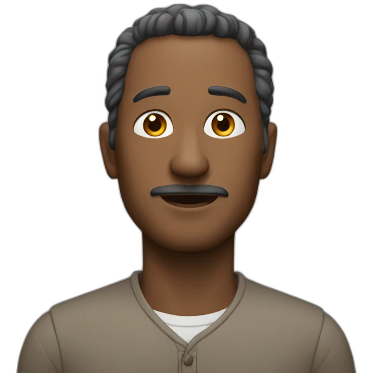 A man with an autain look emoji