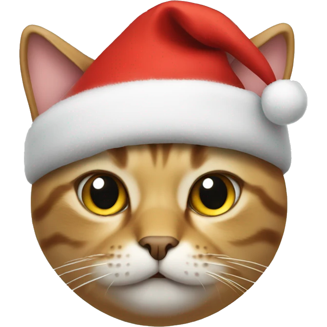 Cat with a Christmas hat on emoji