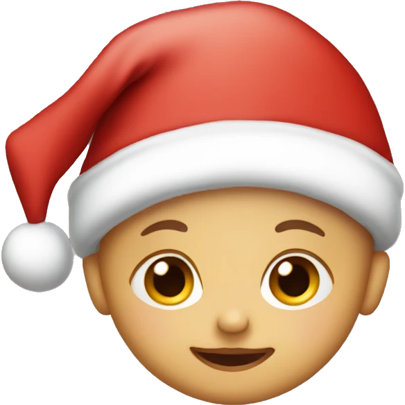 Baby wearing Santa hat emoji