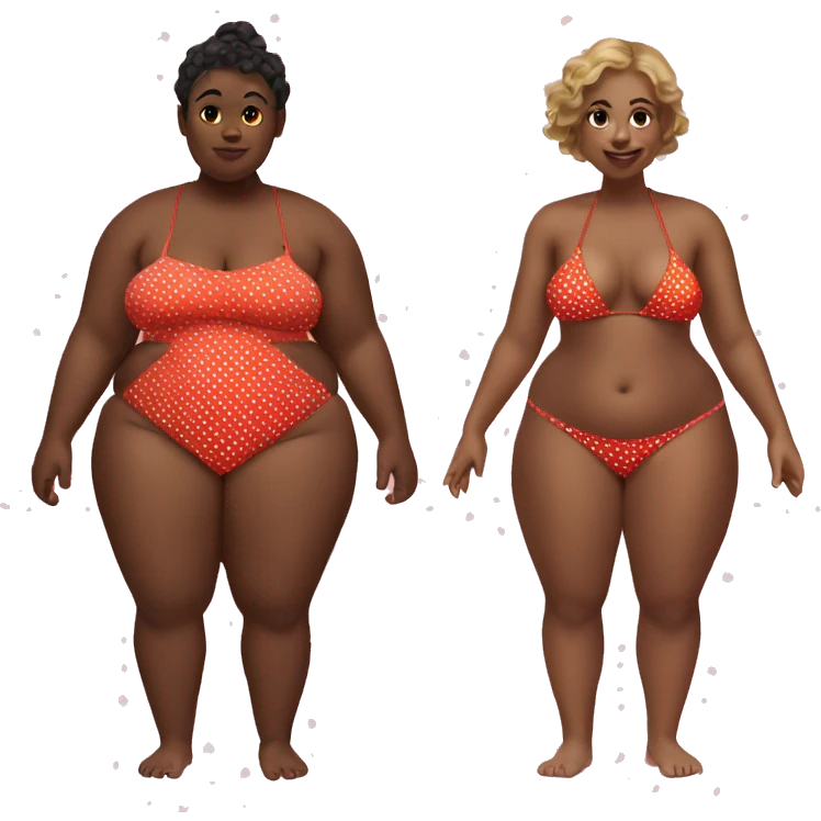 A fat black girl and a polkadot bikini emoji