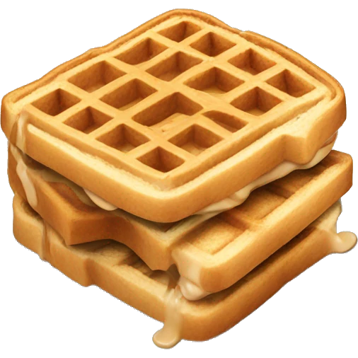Peanut butter sandwich but the bread is waffles emoji