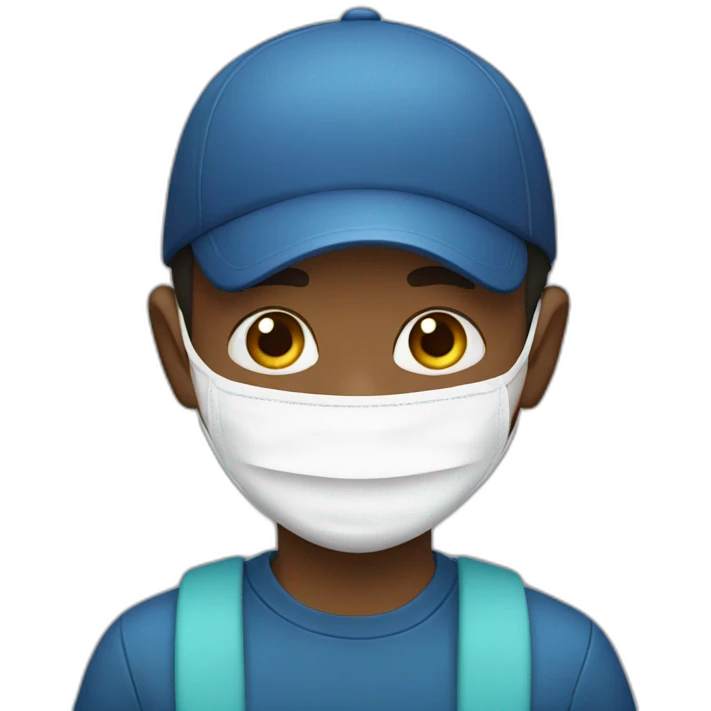 A boy with facemask emoji