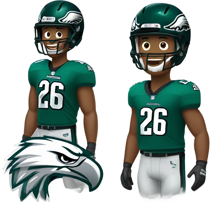 Saquon Barkley in the Kelly green jersey with the number 26 and classic eagles helmet on  emoji