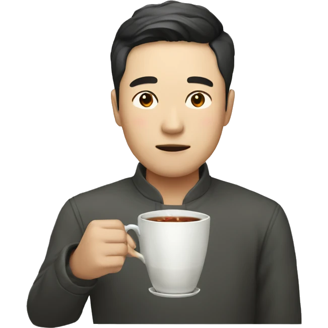 Korean man drinks tea emoji