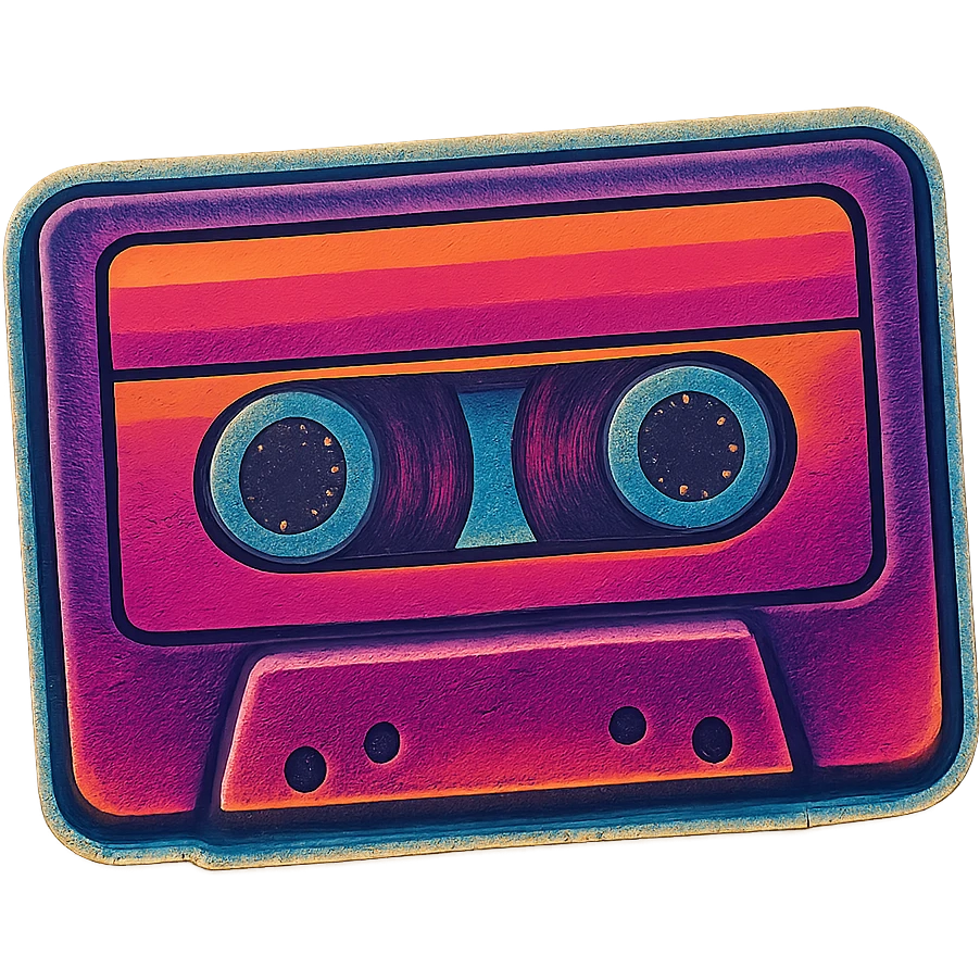 A cassette tape with visible tape reels emoji