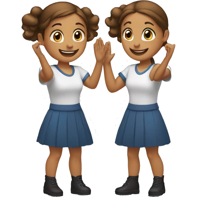 2 girls high-fiving each other emoji