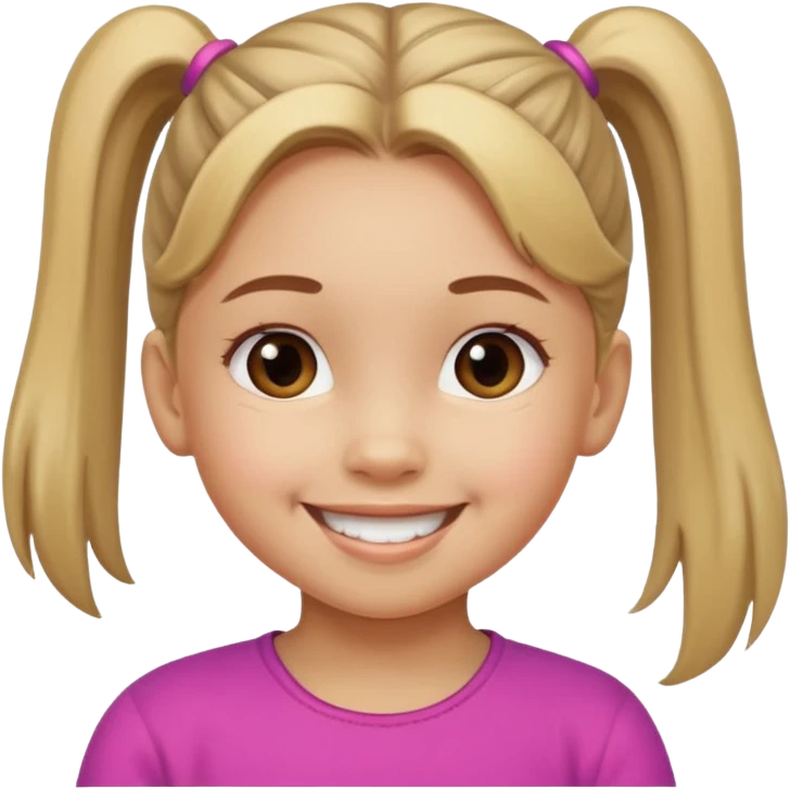 una chica pequeña con una cola  emoji