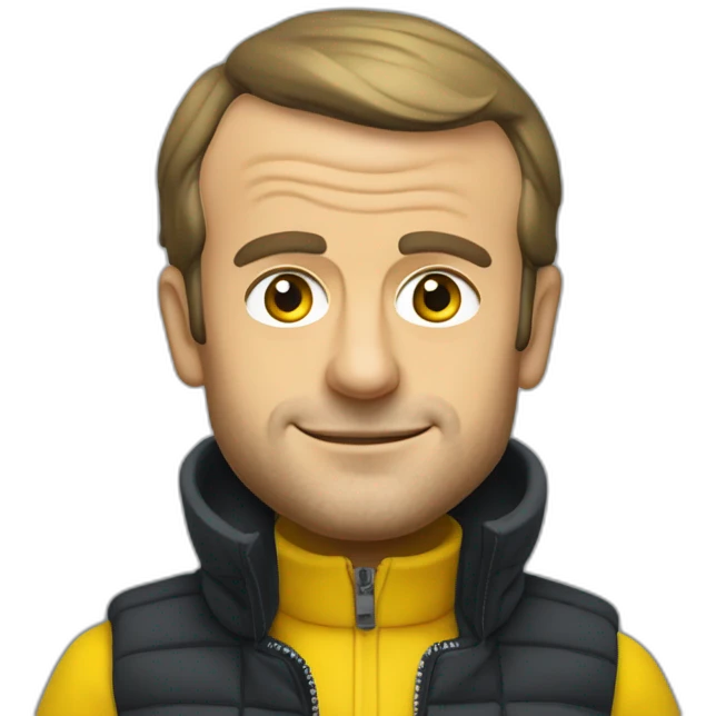 Emmanuel Macron en gilet jaune emoji