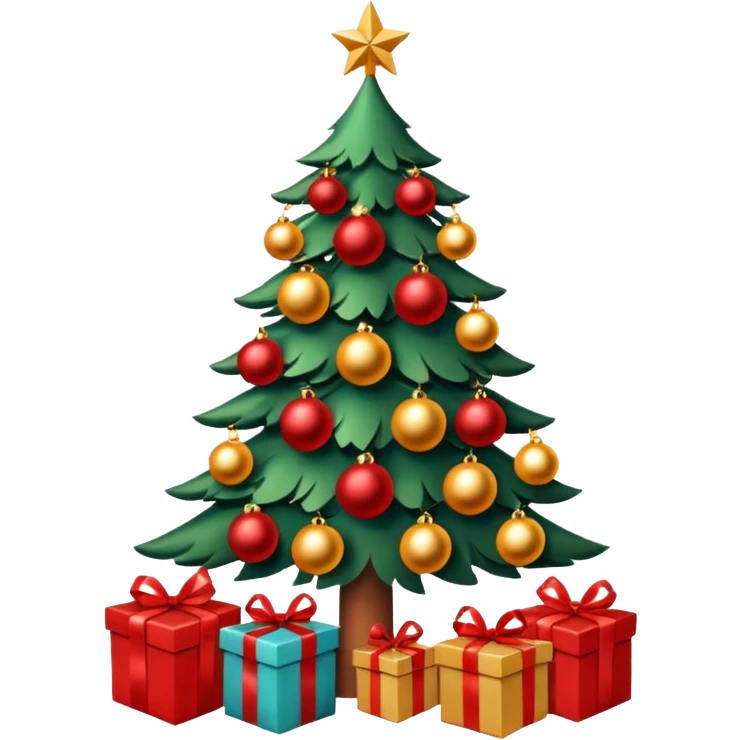 un sapin de Noël décoré, festif emoji