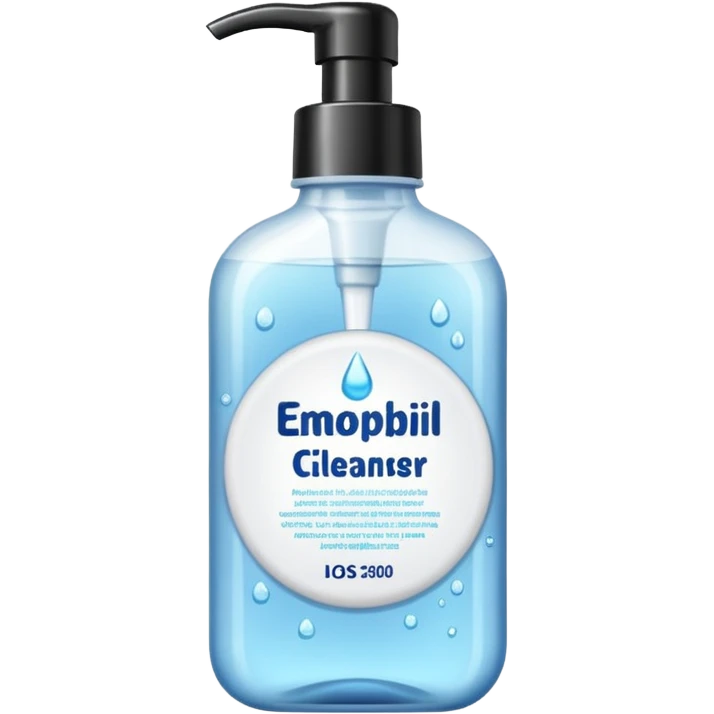 nettoyant visage avec ecriture emoji