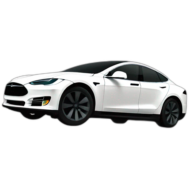 a white Tesla car emoji