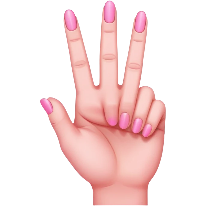 Pink hand middle finger emoji