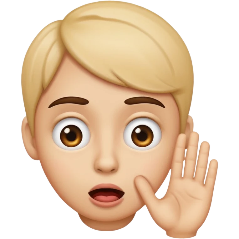 person icon emoji with wide eyes, biting lip, one hand on cheek, showing 'Yikes' reaction emoji