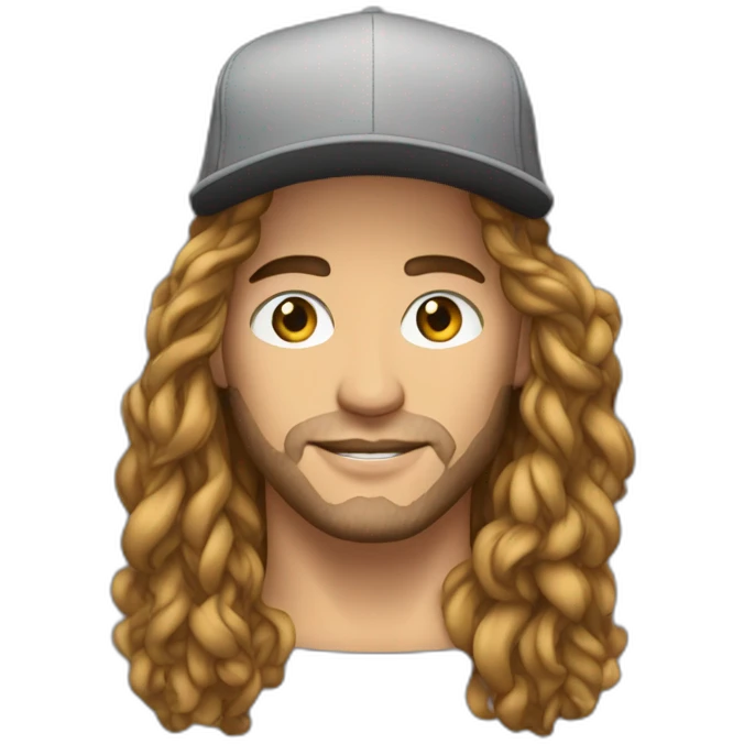 nekfeu- brun long hair- casquette emoji
