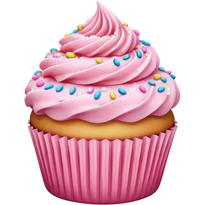 Cupcake with pink icing emoji
