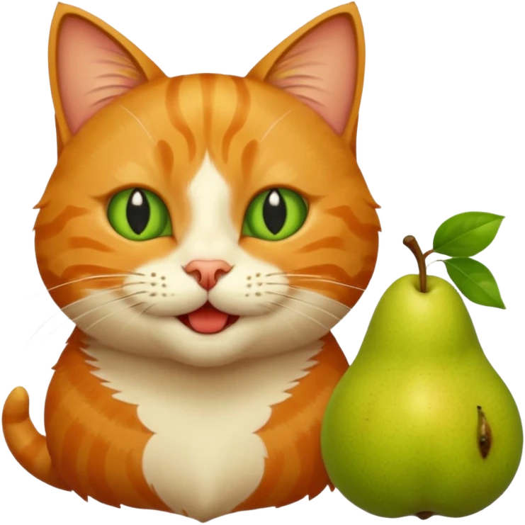 katze mit birne zwischen den zähnen  emoji