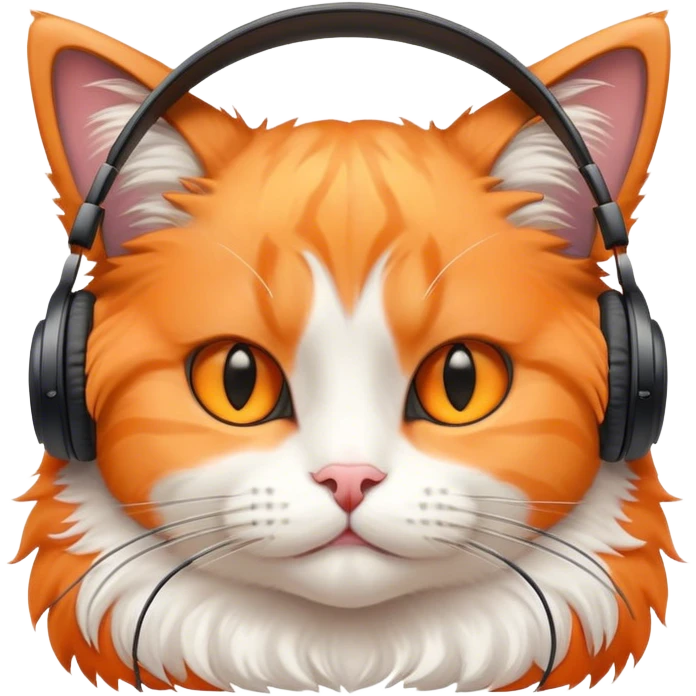 Cat wearing headphones  emoji