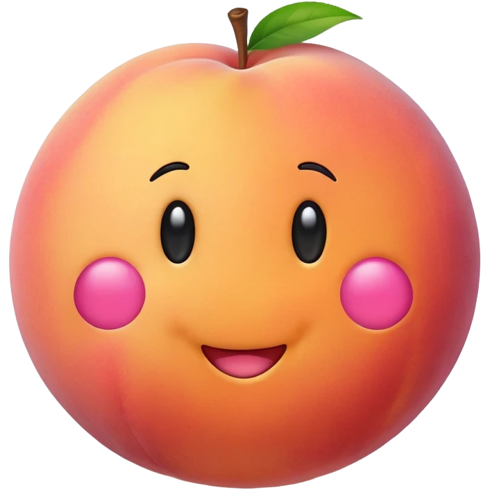 cute round peach with a smiley face emoji