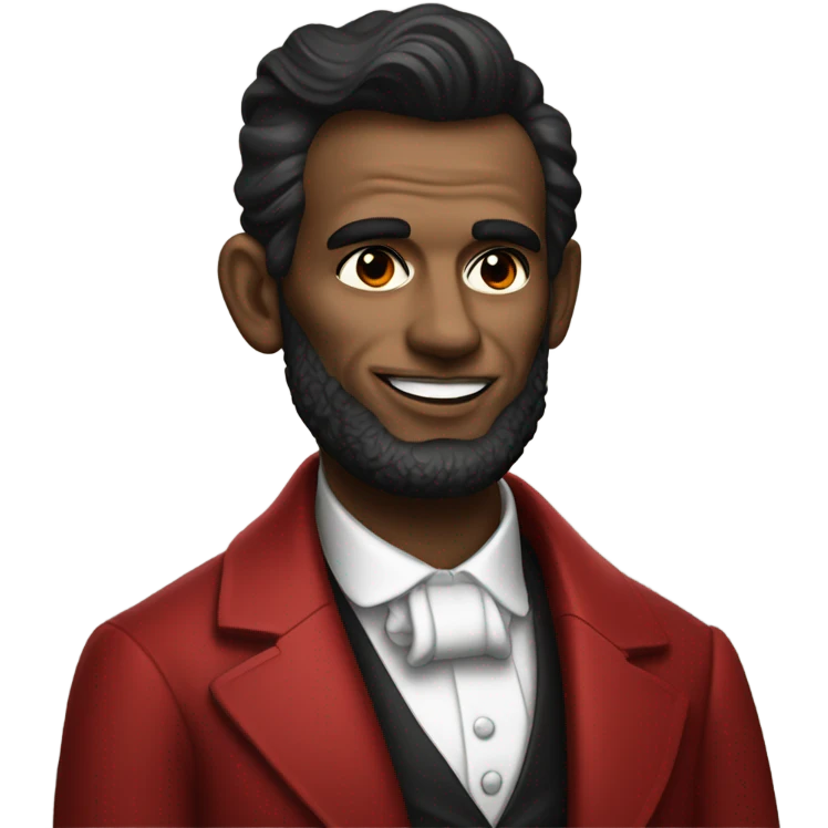 Red football player with red lips and Abraham Lincoln  emoji