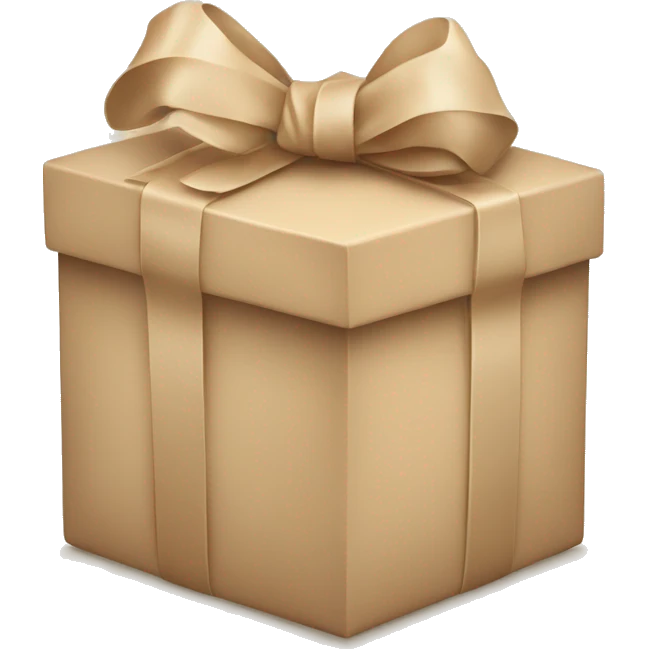 hands and in hands a beige gift box with a bow emoji
