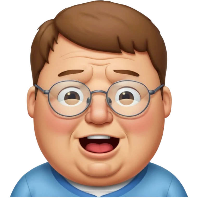 cartoon peter griffin with glasses as a laughing crying emoji emoji