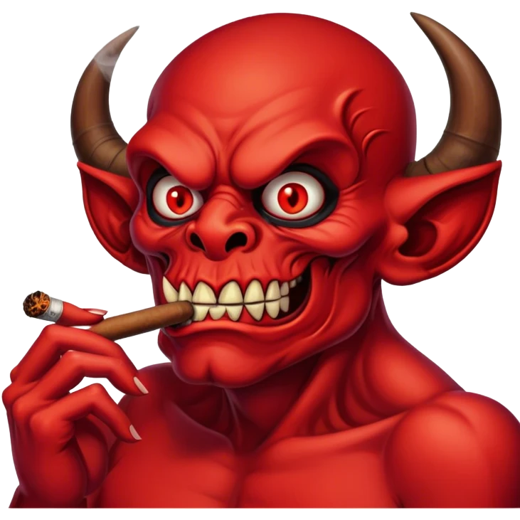 demon smoking a cigar emoji