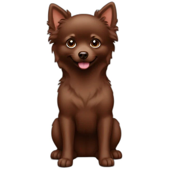 Chocolate brown baby spitz dog  emoji