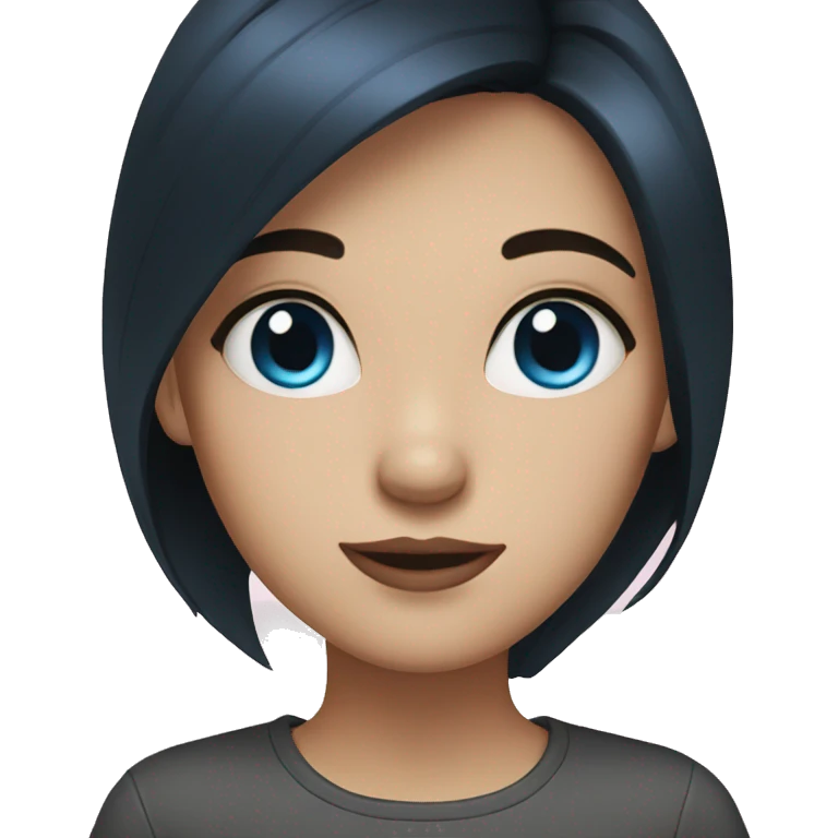 Girl with dark hair blue eyes emoji