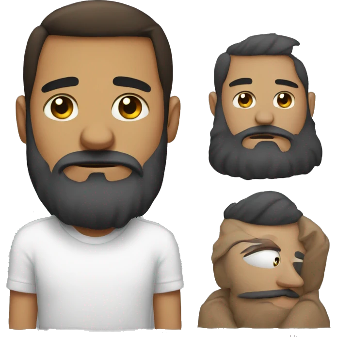 Sad guy with a beard and a ro emoji
