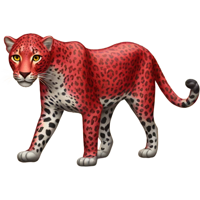 Red leopard on a stroll emoji