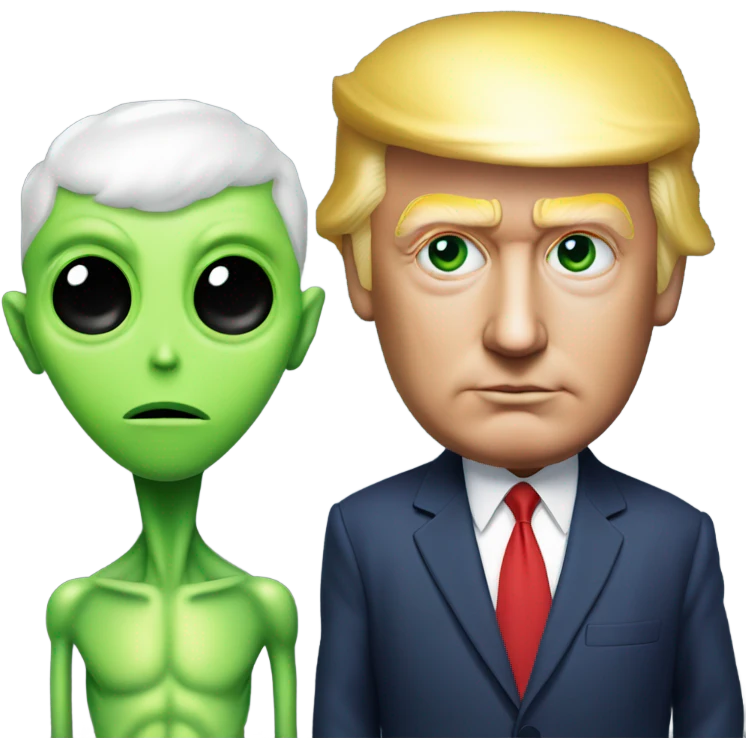 donald trump with an alien emoji