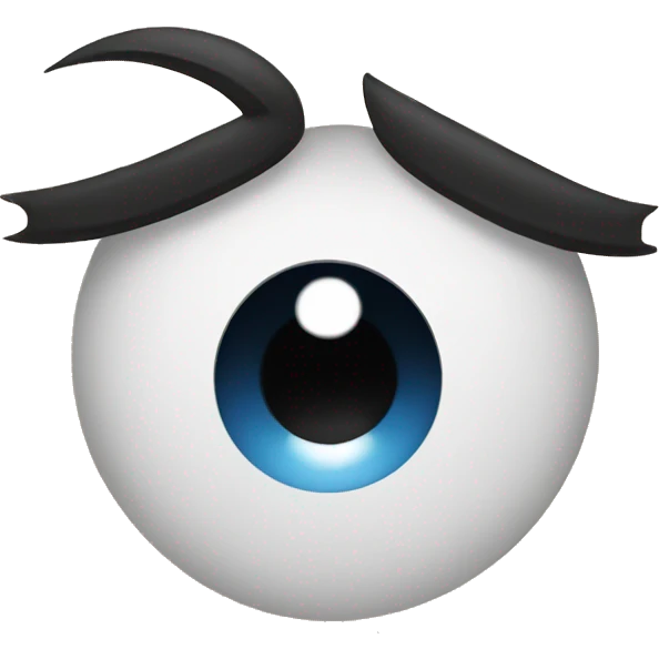 Sad emoji with eyelashes emoji