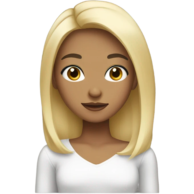 black haired girl with blonde highlights  emoji