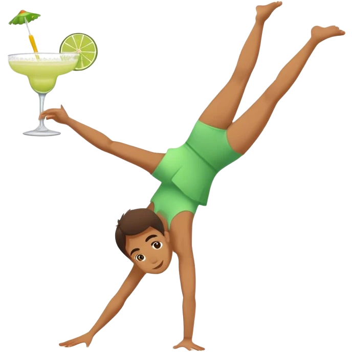 Me doing a cartwheel while drinking a margarita emoji