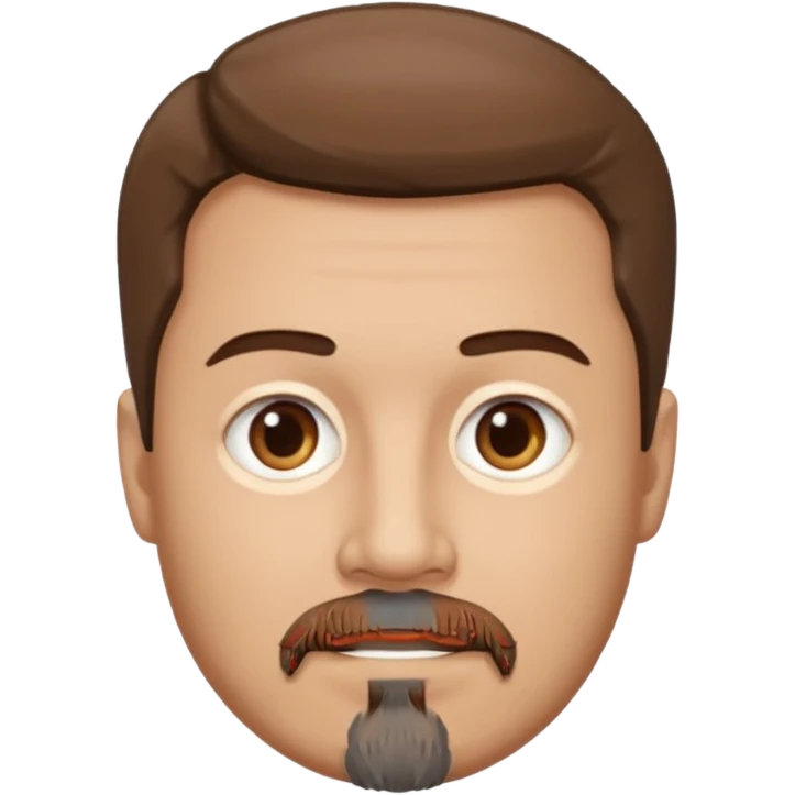 MALE, BROWN HAIR, GREY GOATY, ROUND FACE emoji