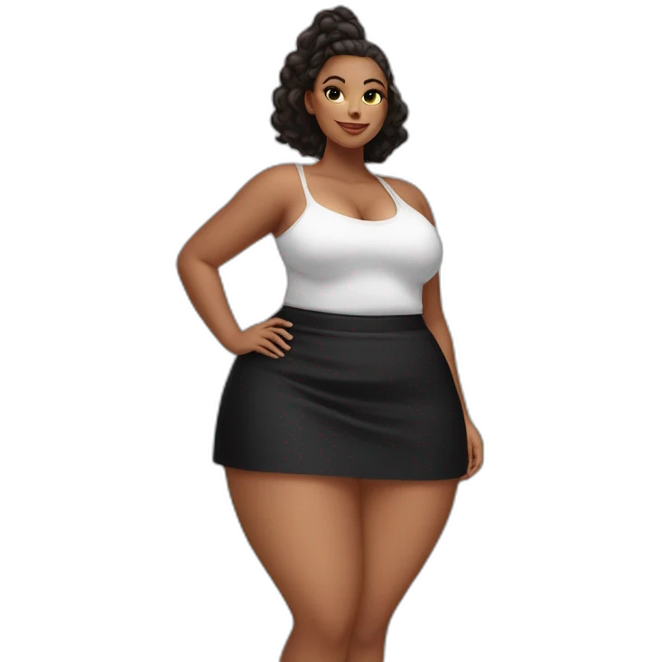 curvy-beauty-black-skirt view from below emoji