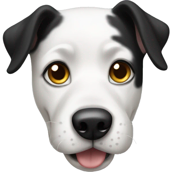 white black dog emoji