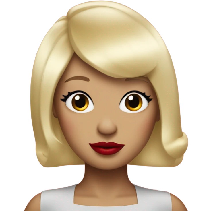 Pig with lipstick and blonde wig emoji