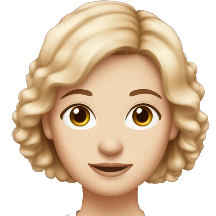 white women, auburn hair, browns eyes emoji