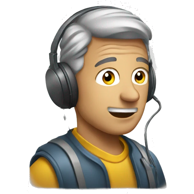 Man listening to radio emoji