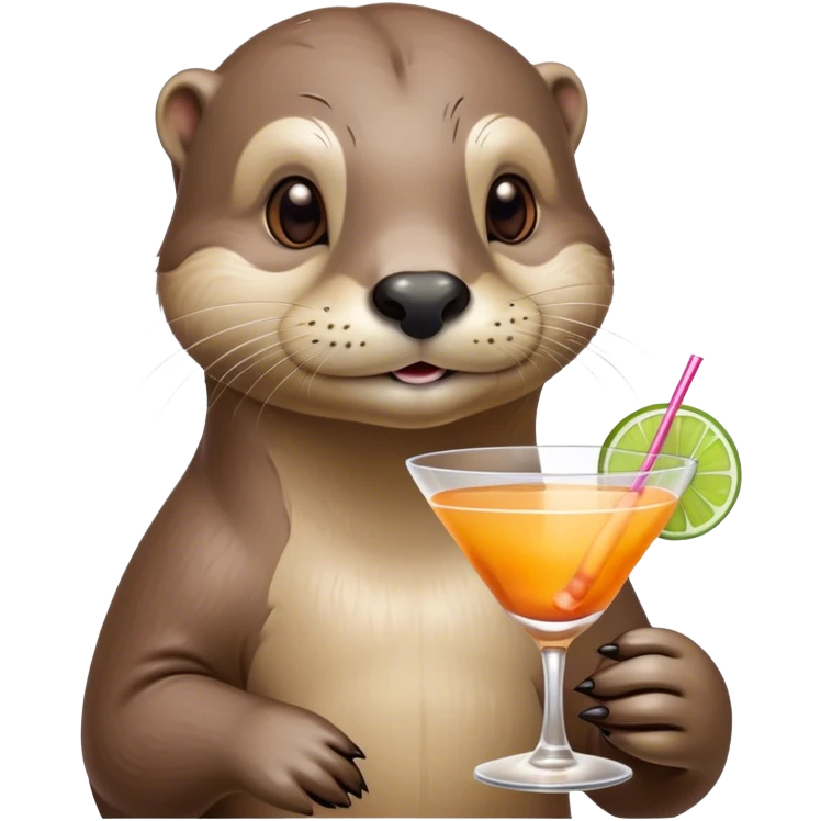 Une loutre avec un cocktail emoji