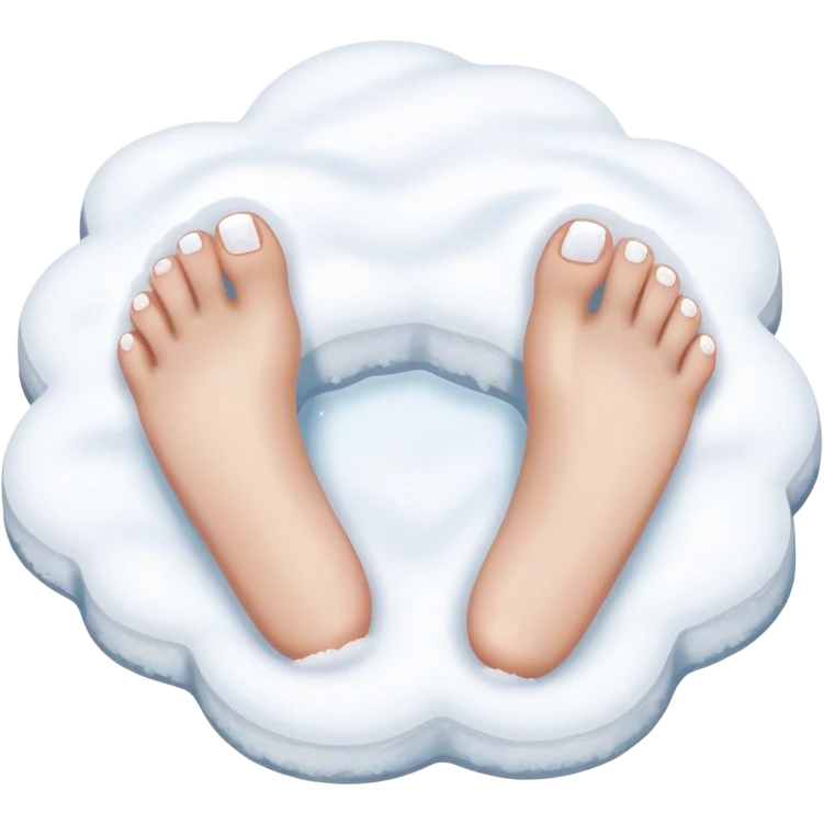 White painted toes in white stuff  emoji