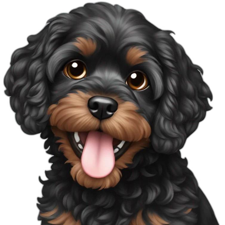 Marmite the black cavapoo emoji