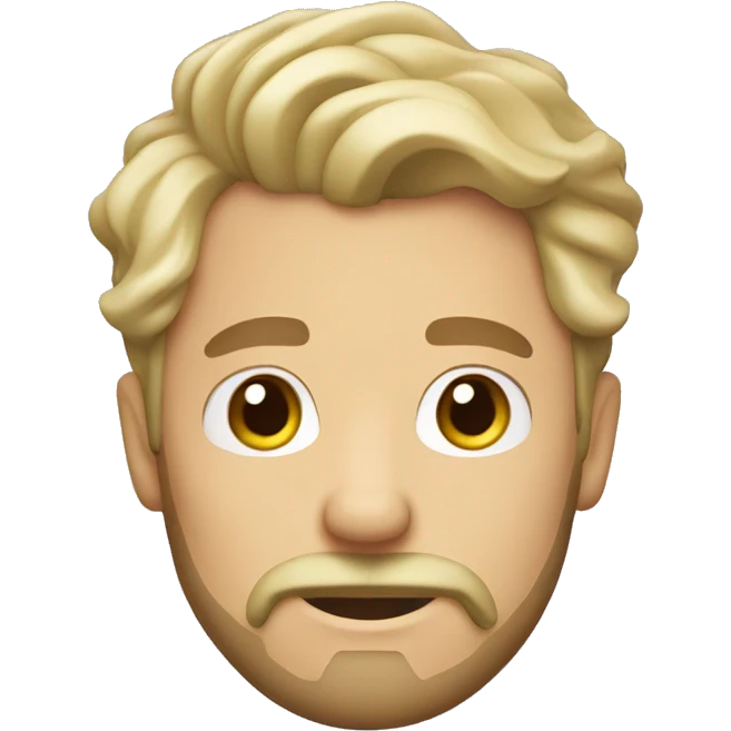 man with beard and moustache, short blonde wavy hair emoji