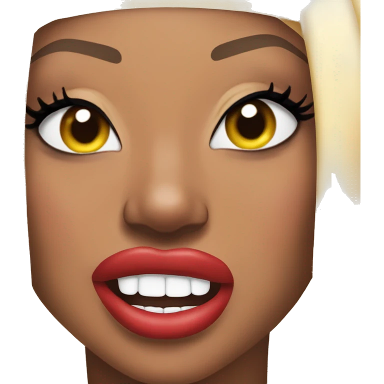 Winking lip bite tongue out emoji Megan thee stallion emoji