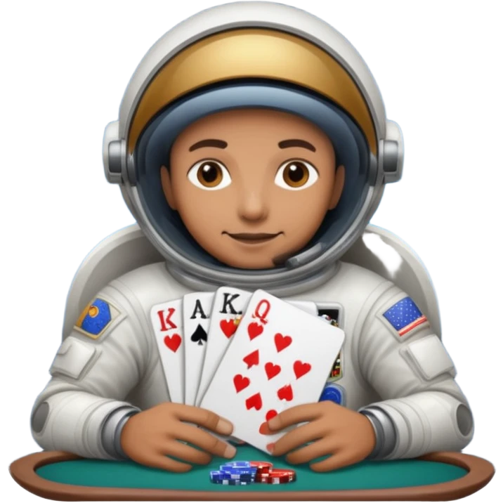 Astronaut playing poker emoji
