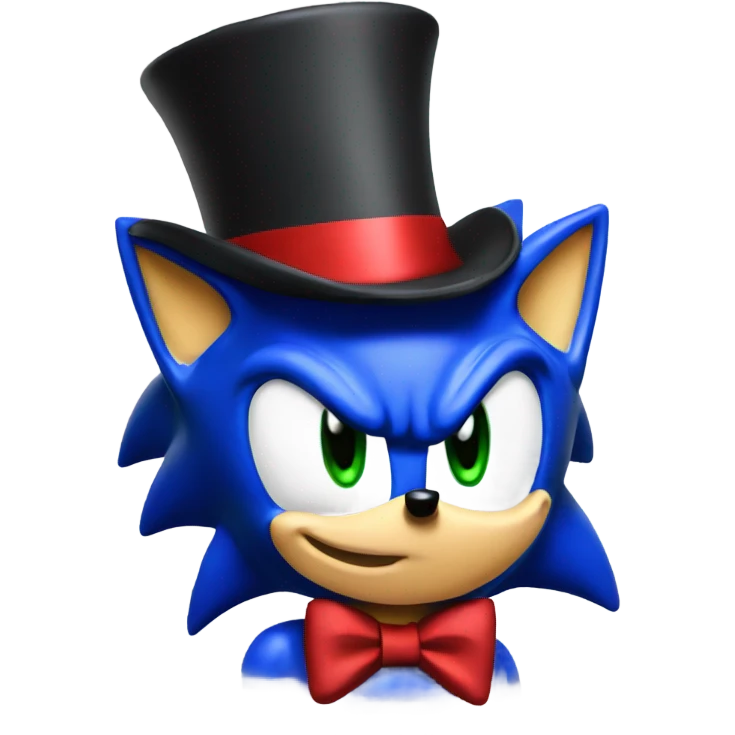 Sonic with tophat emoji