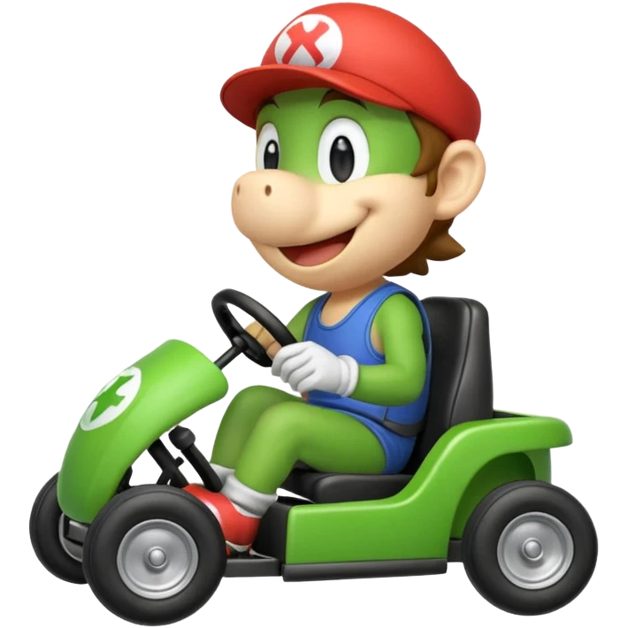 emoji of yoshi in mario kart emoji